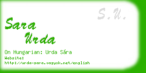 sara urda business card