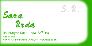 sara urda business card